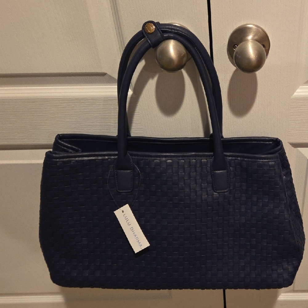 Lulu Dharma Navy Woven Tote